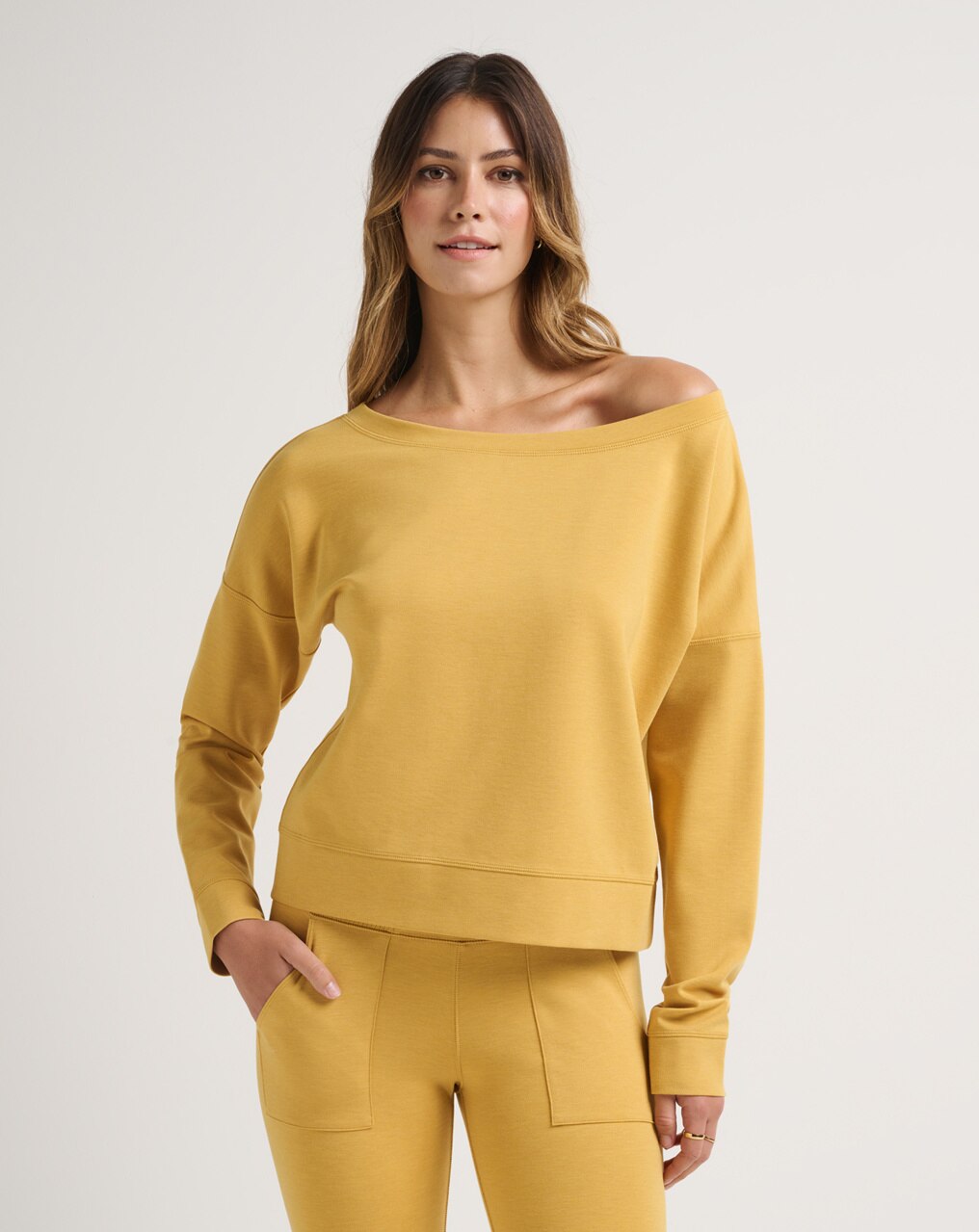 PORTUGAL OFF THE SHOULDER PONTE TOP 1