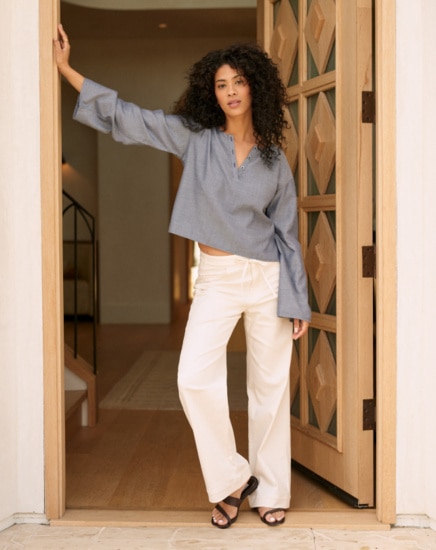 MARINA MORNINGS TWILL DENIM PANT Image Thumbnail 2